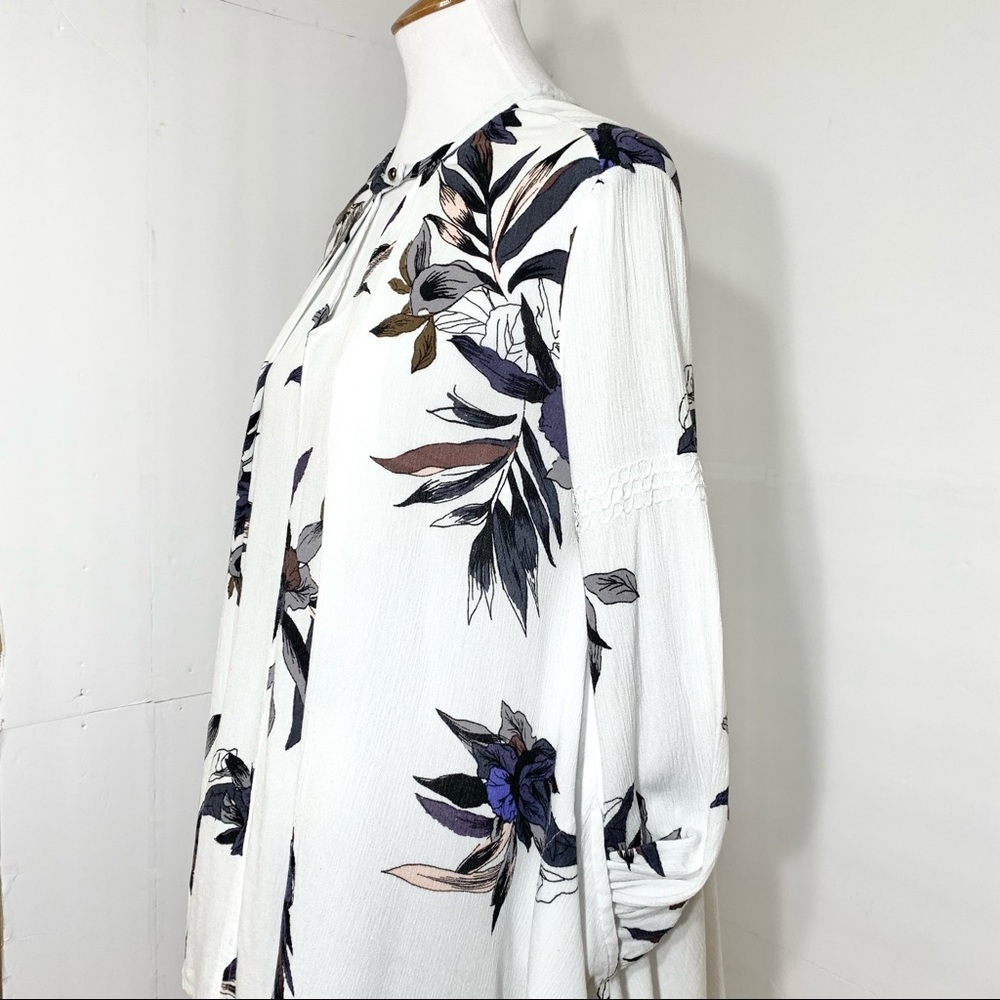 SOLD-Free People Floral Choker Neck Swing Pocket Tunic - Picture 4 of 14